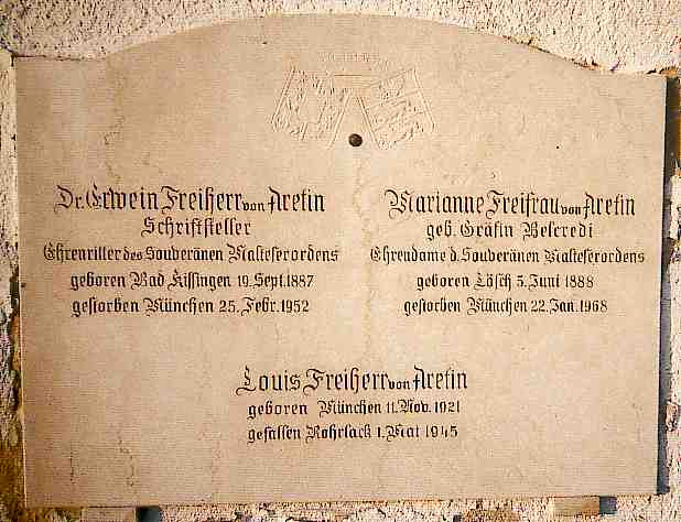 Grabplatte Erwein Frhr.v.Aretin in Mnchsdorf
